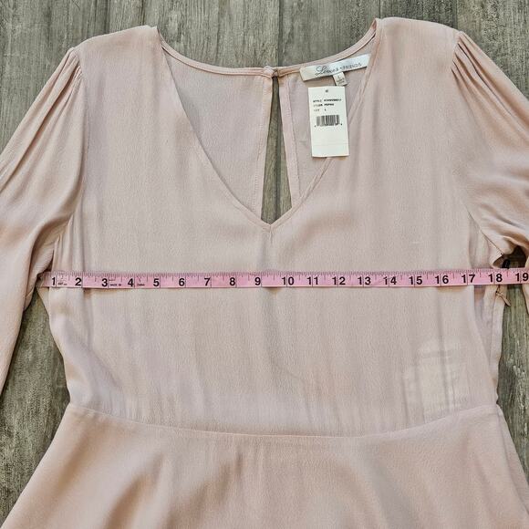 Lovers + Friends Dress Womens Size L Shimmy Pink Fit & Flare Mini Long Sleeve - Picture 4 of 16